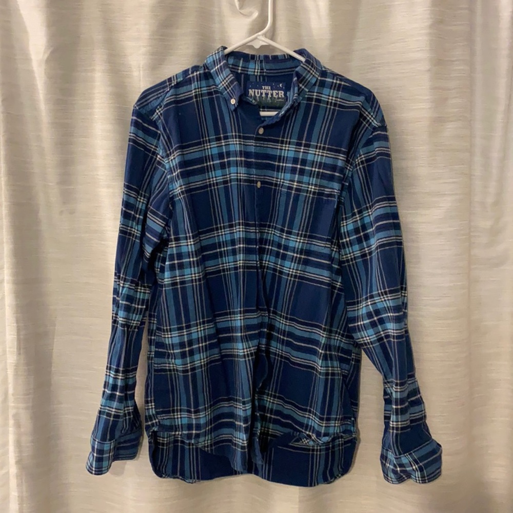 Blue flannel button down